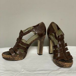 Jessica Simpson Gladiator Heeled Sandal Brown sz6